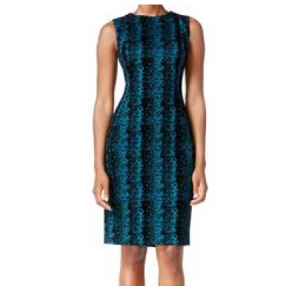 NWOT Calvin Klein Women’s Green/Turquoise Animal Print Sheath Dress